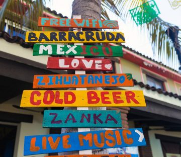 A Colourful Sign In Mexico, Central America