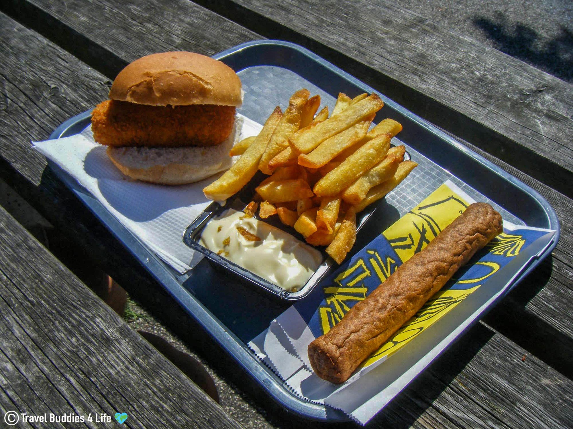 A Yummy Croquette, Fries And Frikondel Snack In The Netherlands, Europe