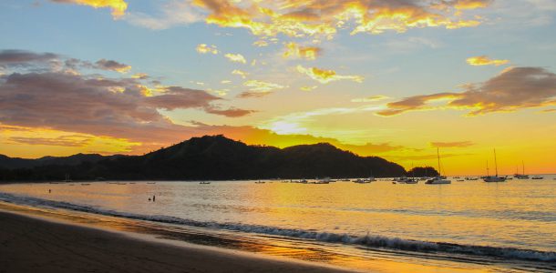 The Harbour of Playa del Coco, Costa Rica at Sunset