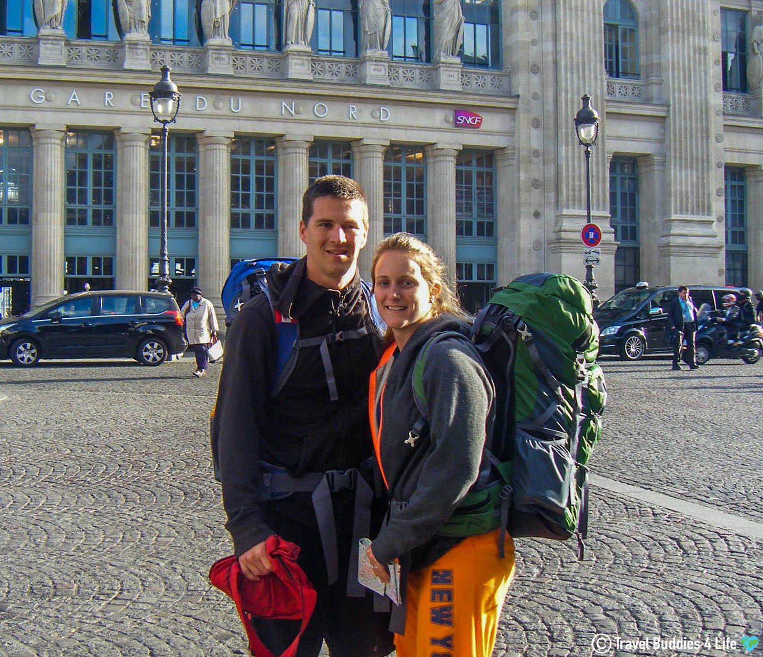 Joey And Ali With Travel Gear Right After Being Pickpocketed In Paris, France