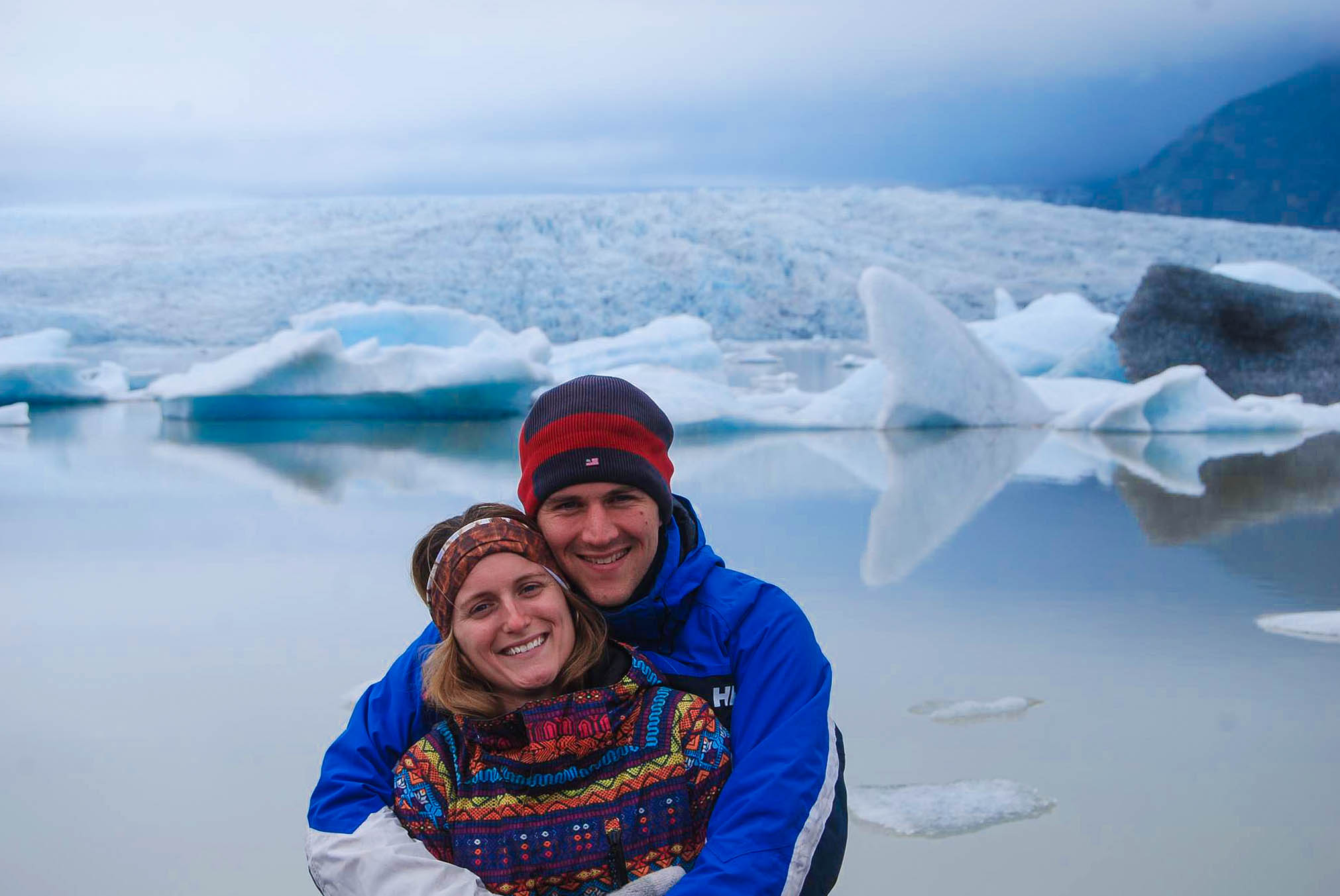 Joey and Ali Together at the Glacier Lagoon in Iceland