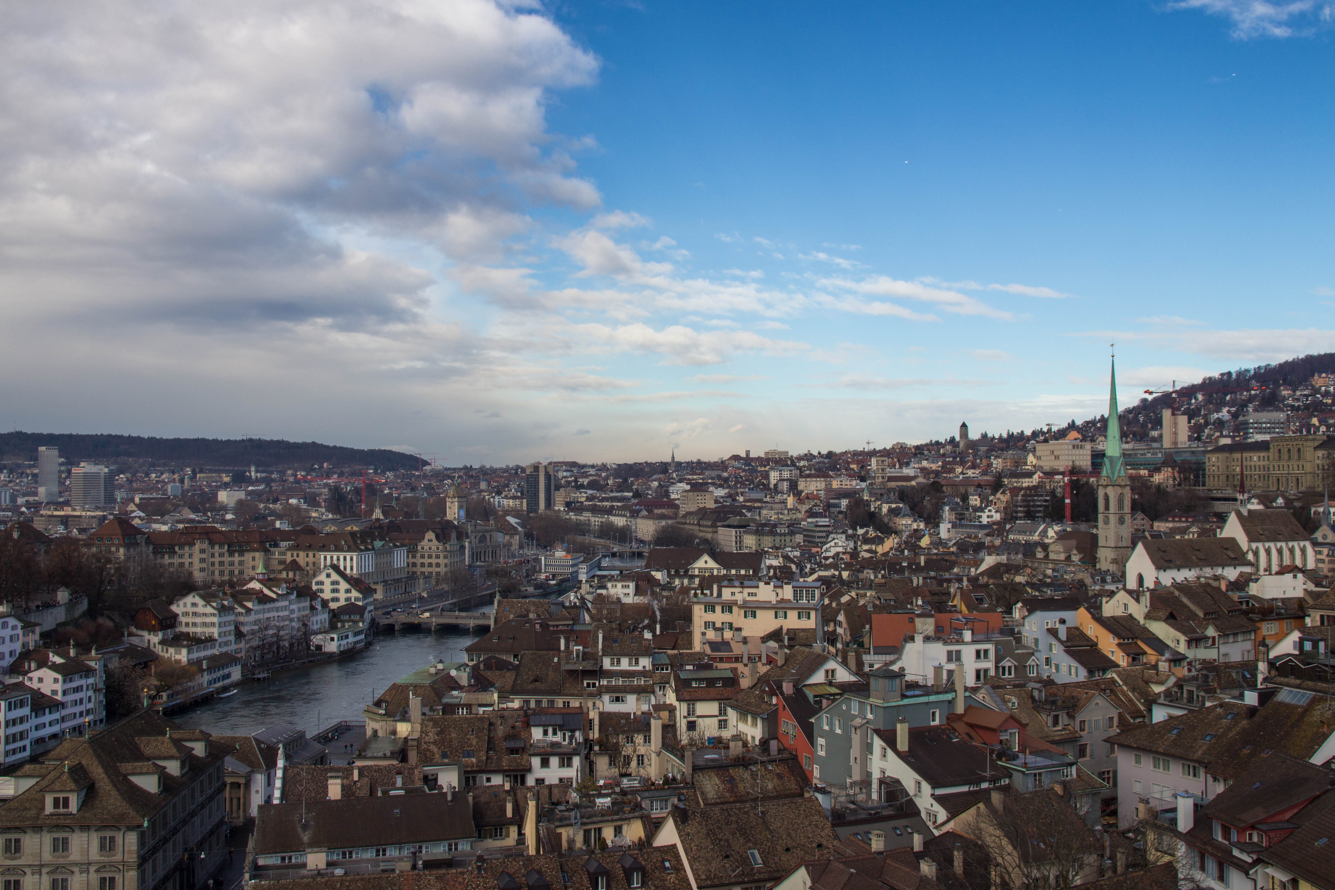 Looking Over Zurich From A Tower