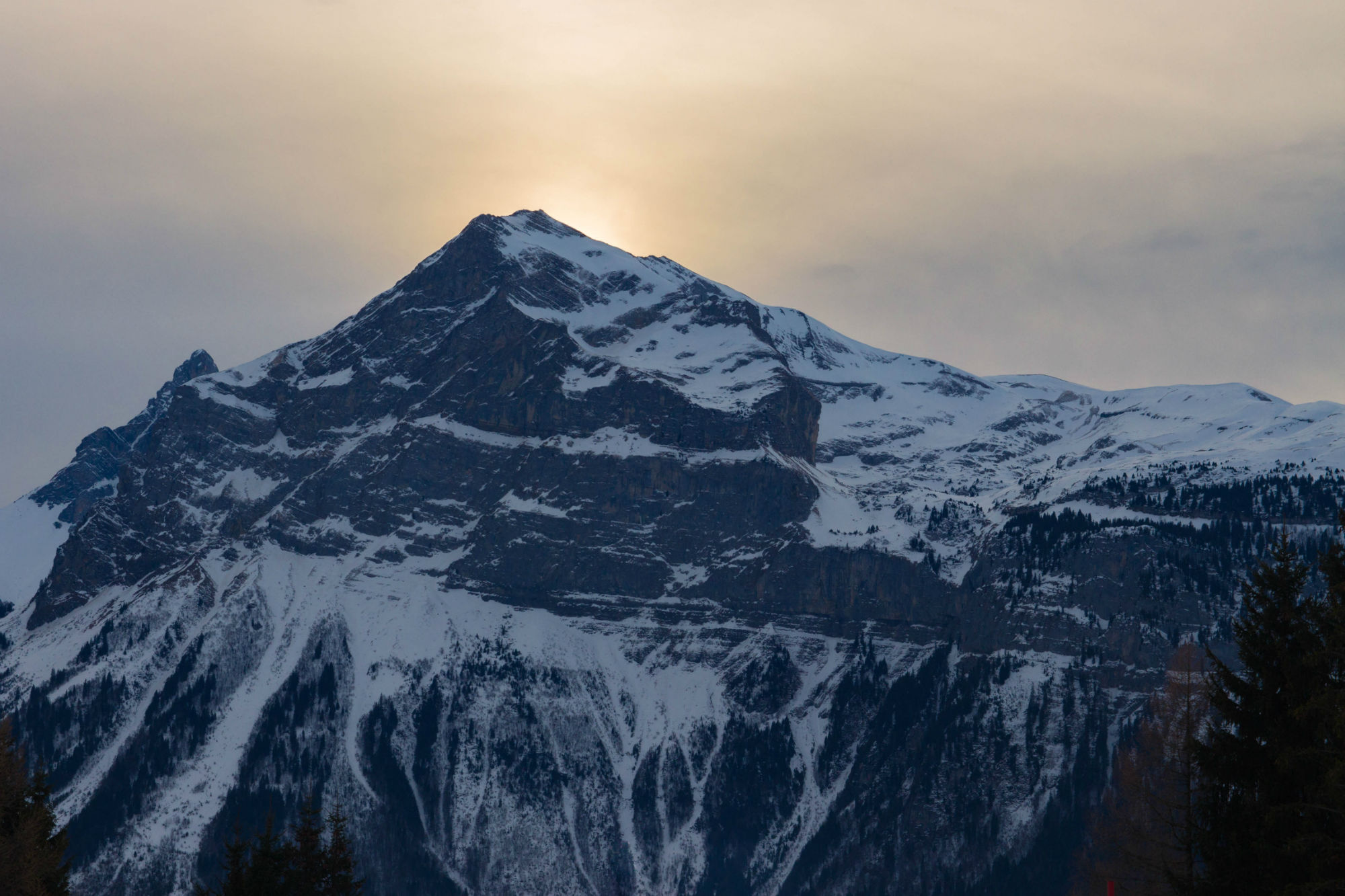 The Sun Behind The French Alps